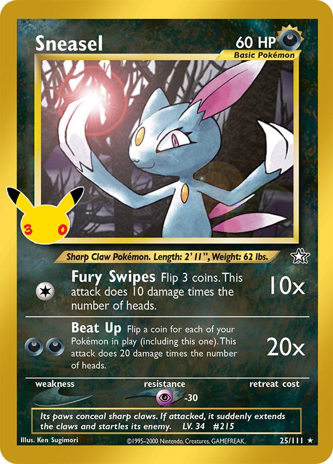 Sneasel 25/111 (ME: 30th Celebration Classic Collection)  - Holofoil | Good Games Cannington