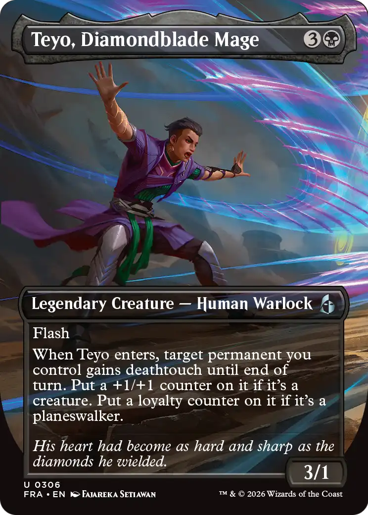Teyo, Diamondblade Mage 306 (Reality Fracture)  - Borderless Foil | Good Games Cannington