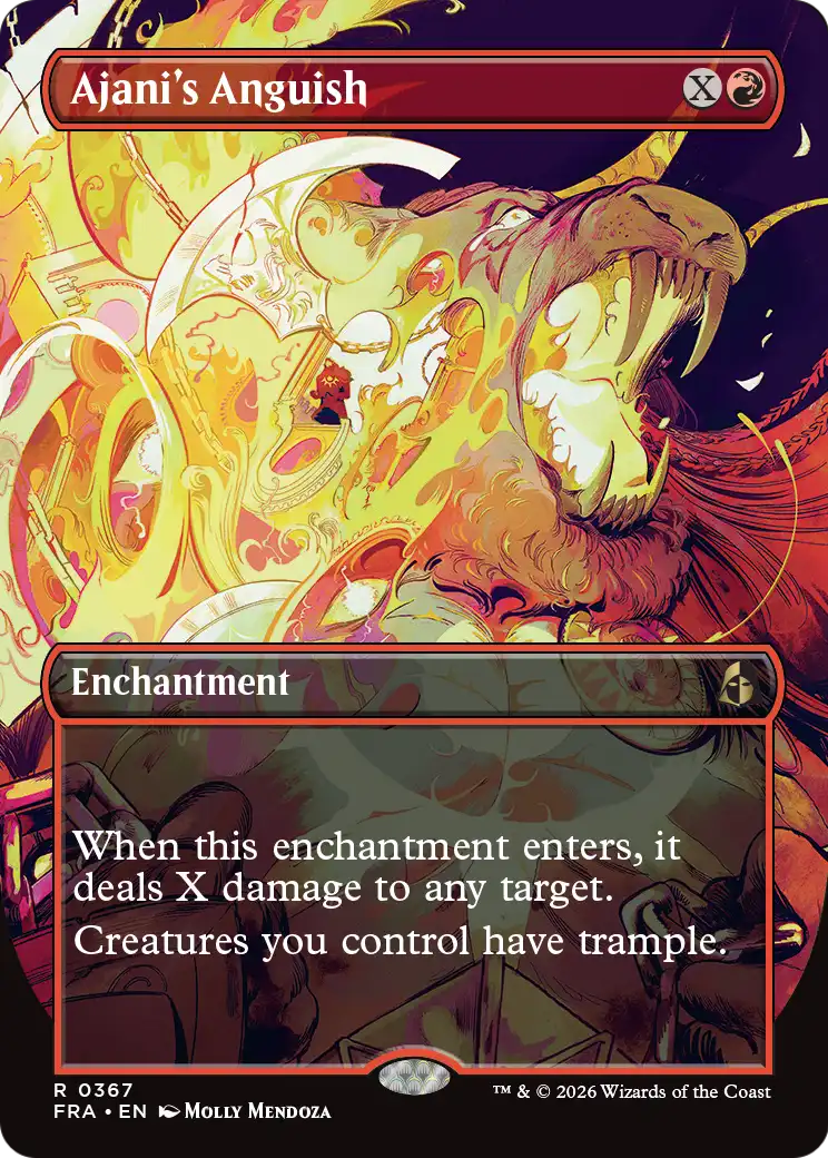 Ajani's Anguish 367 (Reality Fracture)  - Borderless Foil | Good Games Cannington
