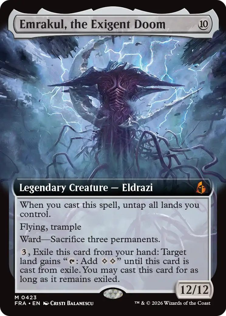 Emrakul, the Exigent Doom 423 (Reality Fracture)  - Extended Art Foil | Good Games Cannington
