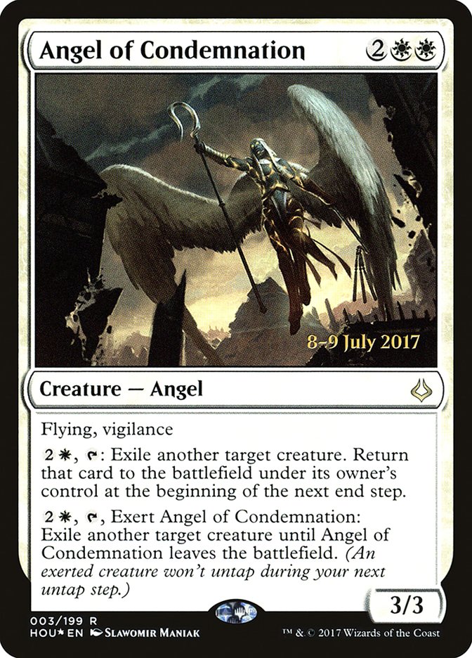 Angel of Condemnation [Hour of Devastation Prerelease Promos] | Good Games Cannington