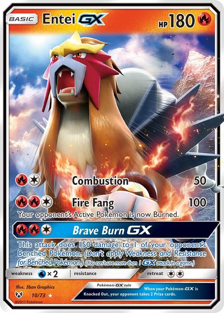 Entei GX 10/73 (Shining Legends)  - Holofoil | Good Games Cannington