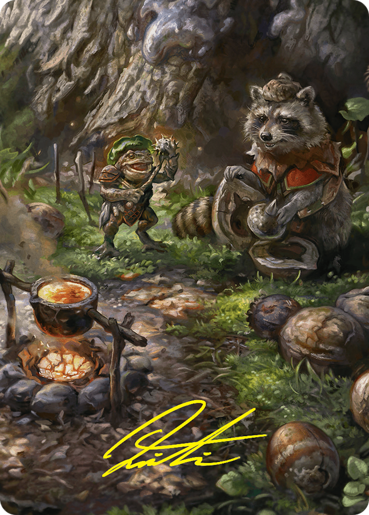 Sylvan Scavenging Art Card (46/54) (Gold-Stamped Signature) [Foundations Art Series] | Good Games Cannington