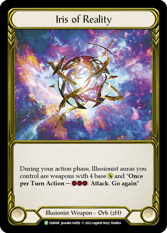Iris of Reality (Golden) [FAB098] (Promo)  Cold Foil | Good Games Cannington