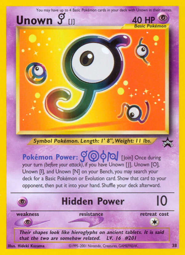 Unown [J] (38) [Wizards of the Coast: Black Star Promos] | Good Games Cannington