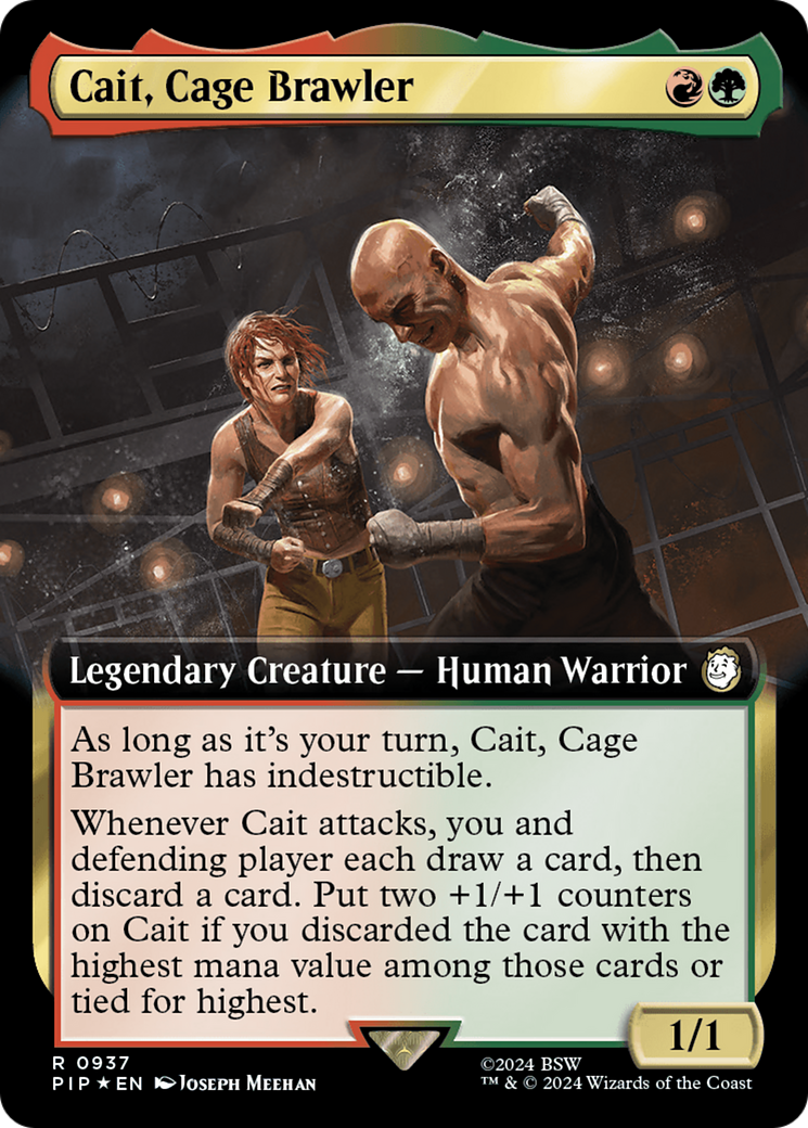 Cait, Cage Brawler (Extended Art) (Surge Foil) [Fallout] | Good Games Cannington