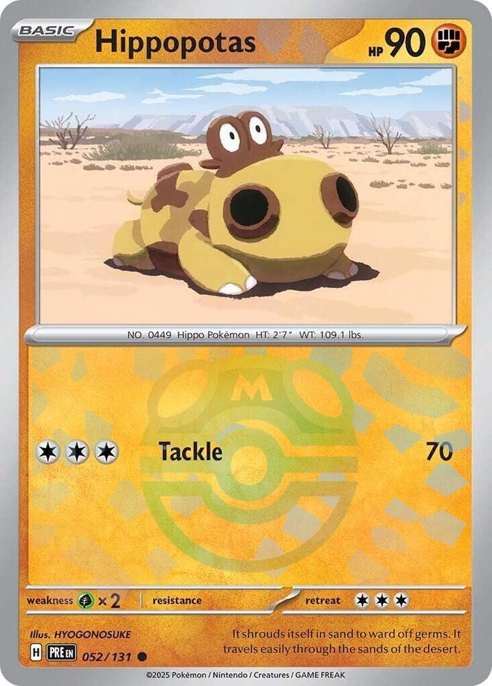 Hippopotas 052/131 (SV: Prismatic Evolutions)  - Master Ball Holofoil | Good Games Cannington