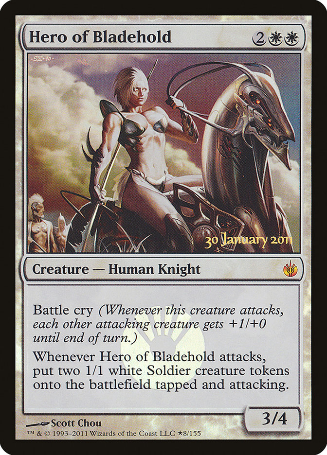 Hero of Bladehold [Mirrodin Besieged Prerelease Promos] | Good Games Cannington