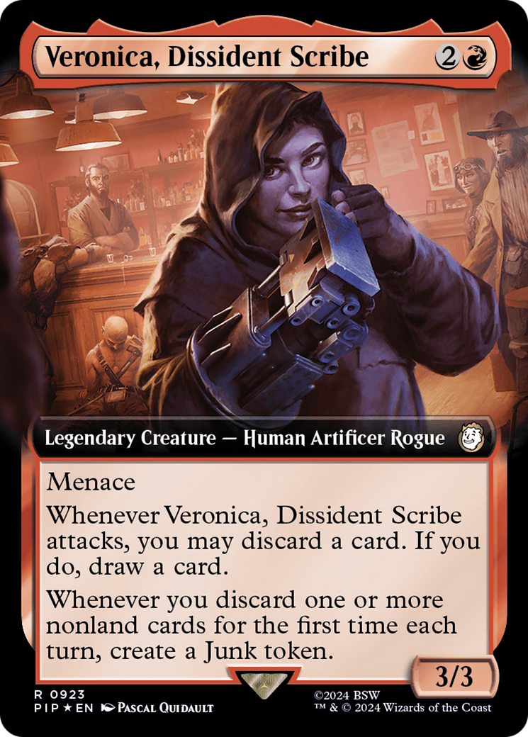 Veronica, Dissident Scribe (Extended Art) (Surge Foil) [Fallout] | Good Games Cannington