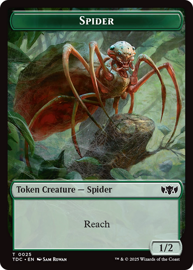 Wall // Spider Double-Sided Token [Tarkir: Dragonstorm Commander Tokens] | Good Games Cannington