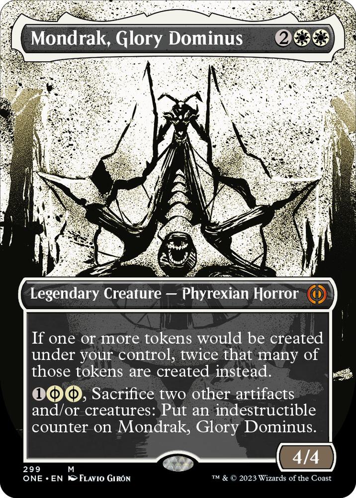 Mondrak, Glory Dominus 299/271 (Phyrexia: All Will Be One)  - Borderless Foil | Good Games Cannington