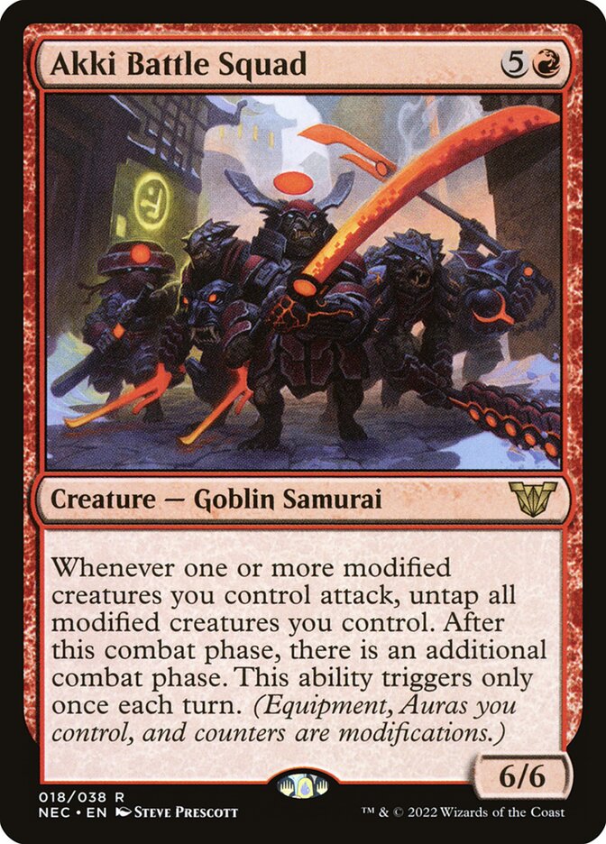 Akki Battle Squad 18/38 (Commander: Kamigawa: Neon Dynasty)  | Good Games Cannington