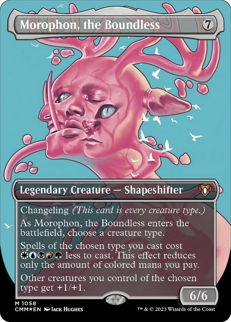 Morophon, the Boundless (Borderless Textured Foil Frame Break) [Commander Masters] | Good Games Cannington