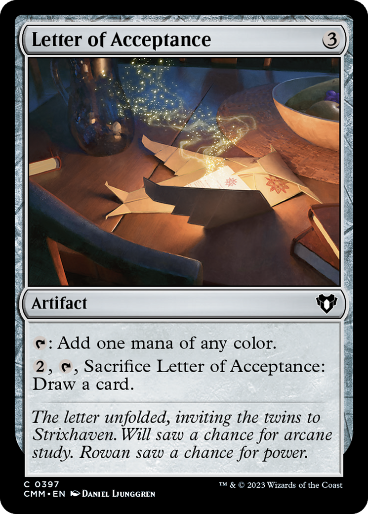 Letter of Acceptance [Commander Masters] | Good Games Cannington