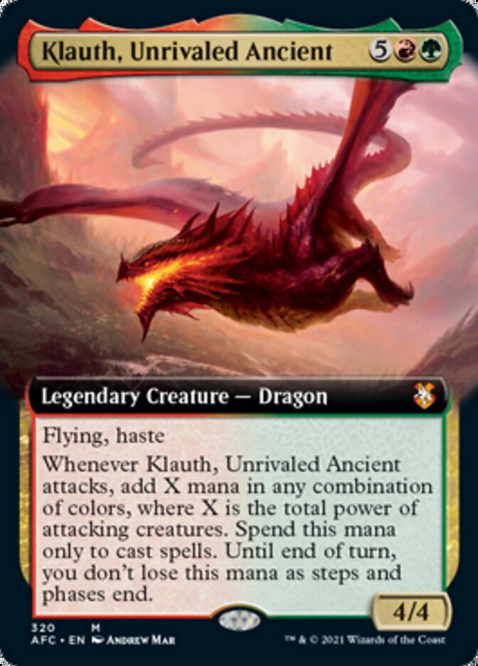 Klauth, Unrivaled Ancient (Extended Art) [Dungeons & Dragons: Adventures in the Forgotten Realms Commander] | Good Games Cannington