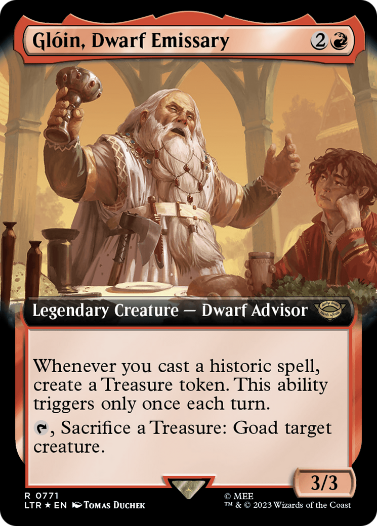 Gloin, Dwarf Emissary (Extended Art) (Surge Foil) [The Lord of the Rings: Tales of Middle-Earth] | Good Games Cannington