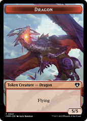 Saproling // Dragon (0021) Double-Sided Token [Commander Masters Tokens] | Good Games Cannington