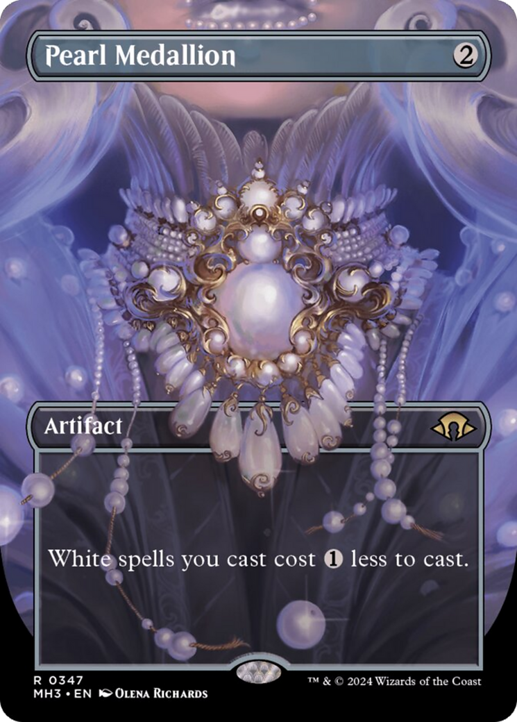 Pearl Medallion (Borderless) [Modern Horizons 3] | Good Games Cannington