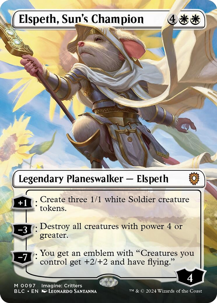 Elspeth, Sun's Champion (Borderless) [Bloomburrow Commander] | Good Games Cannington