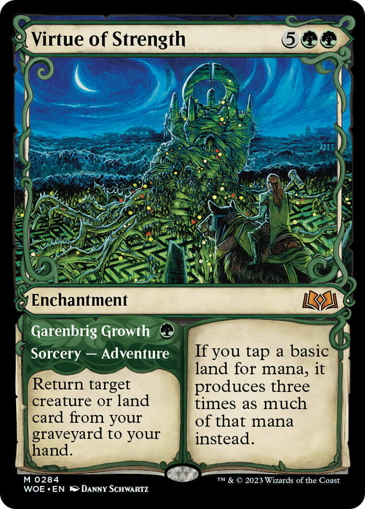 Virtue of Strength // Garenbrig Growth (Showcase) [Wilds of Eldraine] | Good Games Cannington