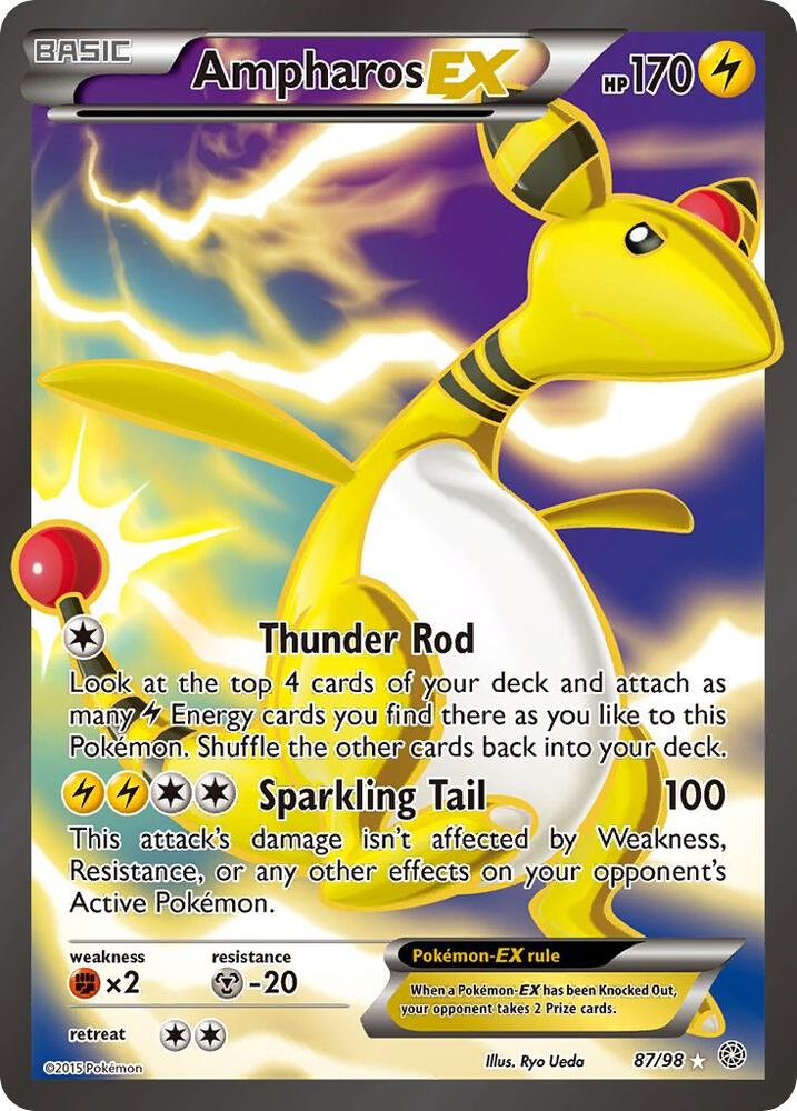Ampharos EX Full Art 87/98 (XY - Ancient Origins)  - Holofoil | Good Games Cannington