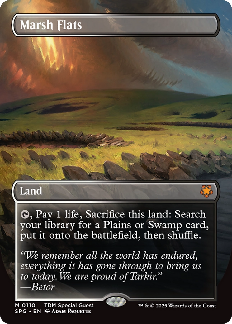 Marsh Flats (Borderless) [Tarkir: Dragonstorm Special Guests] | Good Games Cannington