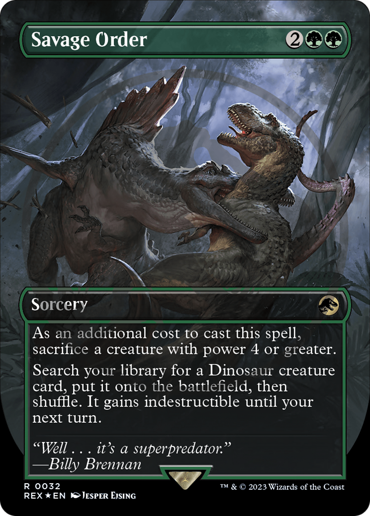 Savage Order (Emblem) (Borderless) [Jurassic World Collection Tokens] | Good Games Cannington