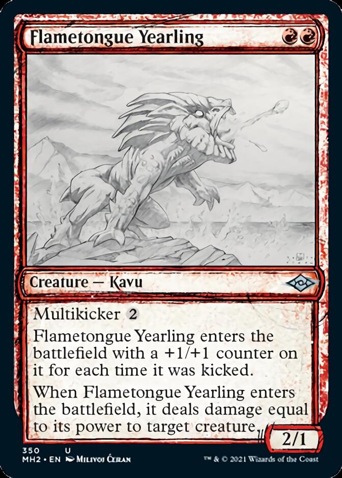 Flametongue Yearling (Sketch) [Modern Horizons 2] | Good Games Cannington