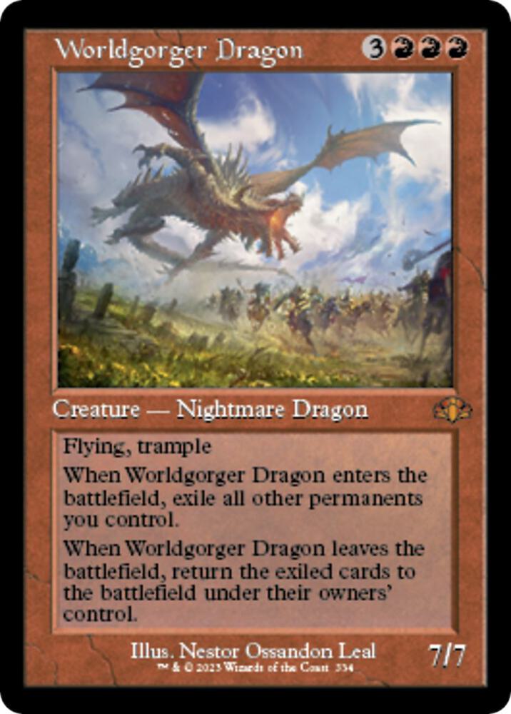Worldgorger Dragon Retro Frame 334 (Dominaria Remastered)  | Good Games Cannington
