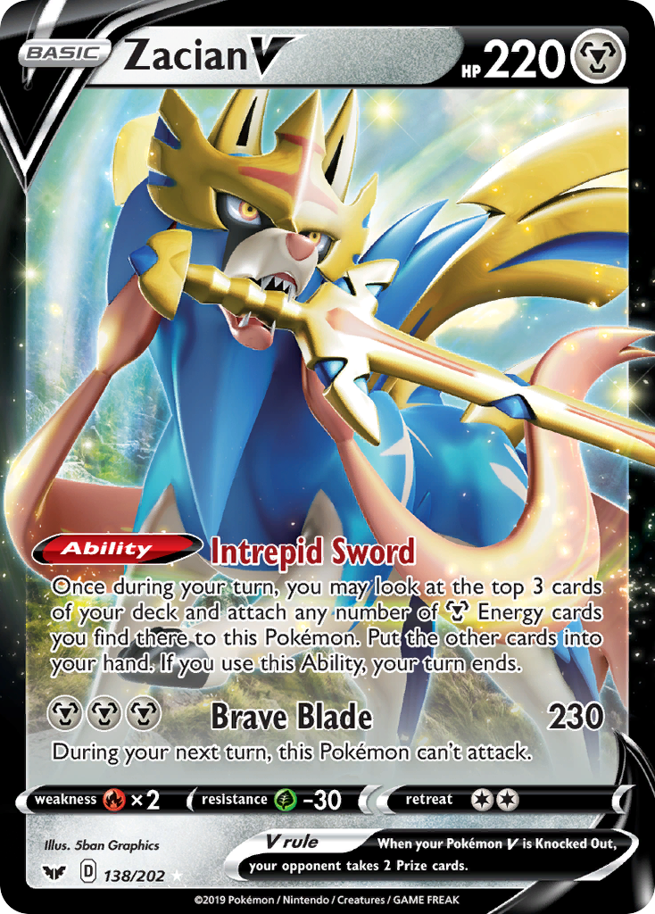Zacian V (138/202) [Sword & Shield: Base Set] | Good Games Cannington
