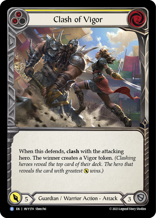 Clash of Vigor (Yellow) [HVY178] (Heavy Hitters)  Rainbow Foil | Good Games Cannington