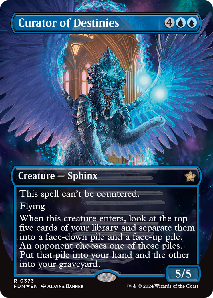 Curator of Destinies (Borderless) (Mana Foil) [Foundations] | Good Games Cannington
