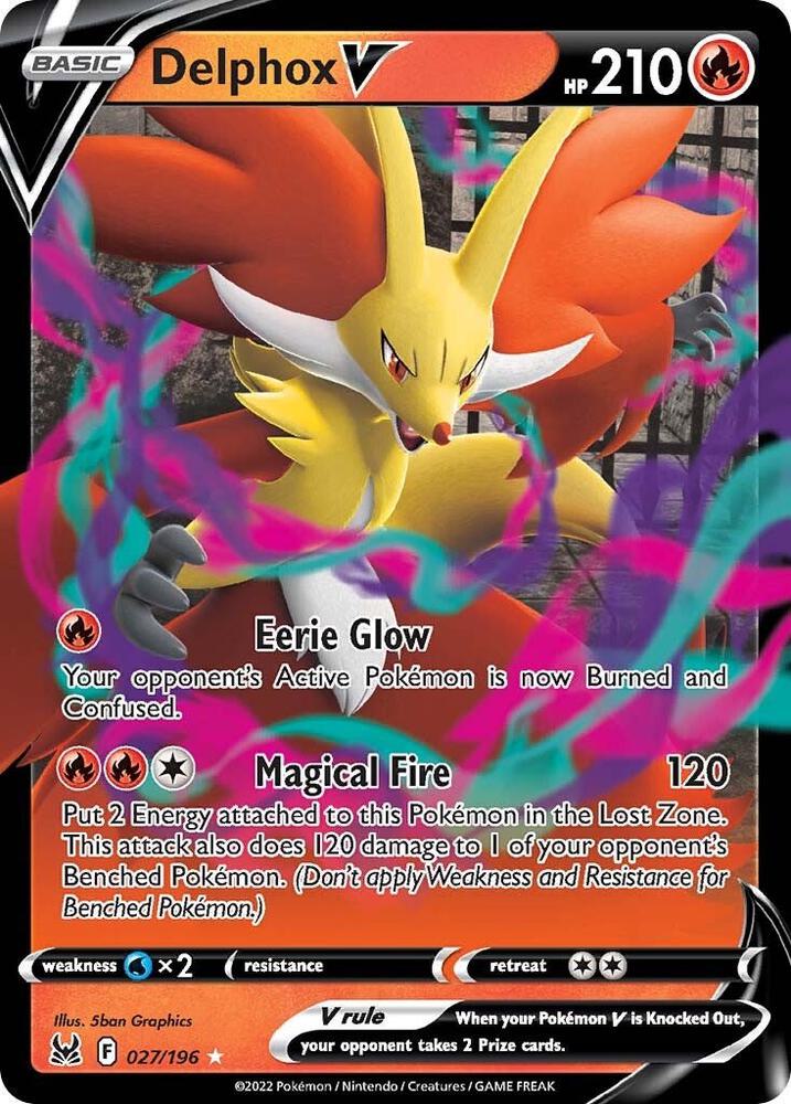 Delphox V 027/196 (SWSH11: Lost Origin)  - Holofoil | Good Games Cannington