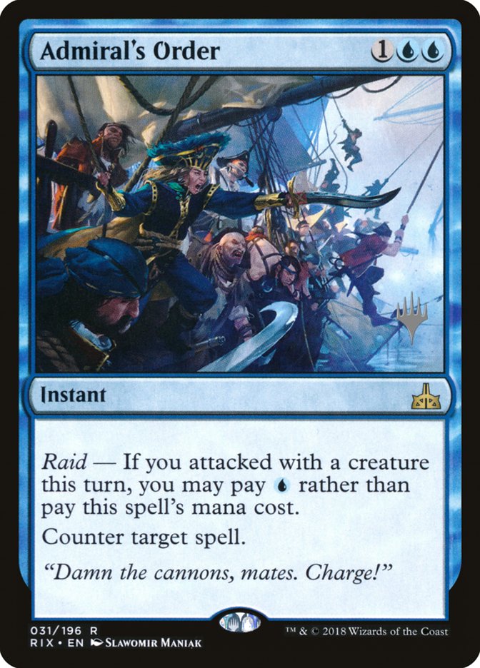 Admiral's Order (Promo Pack) [Rivals of Ixalan Promos] | Good Games Cannington
