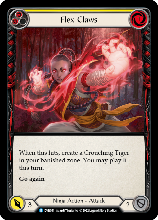 Flex Claws (Yellow) [DYN051] (Dynasty)  Rainbow Foil | Good Games Cannington