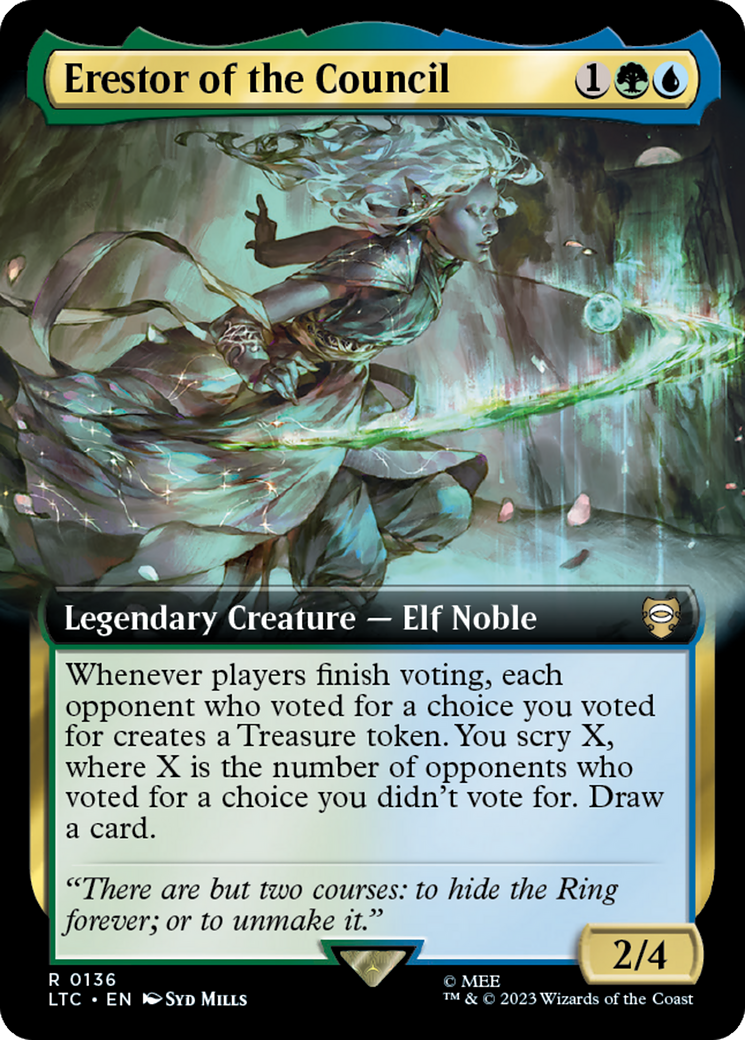 Erestor of the Council (Extended Art) [The Lord of the Rings: Tales of Middle-Earth Commander] | Good Games Cannington