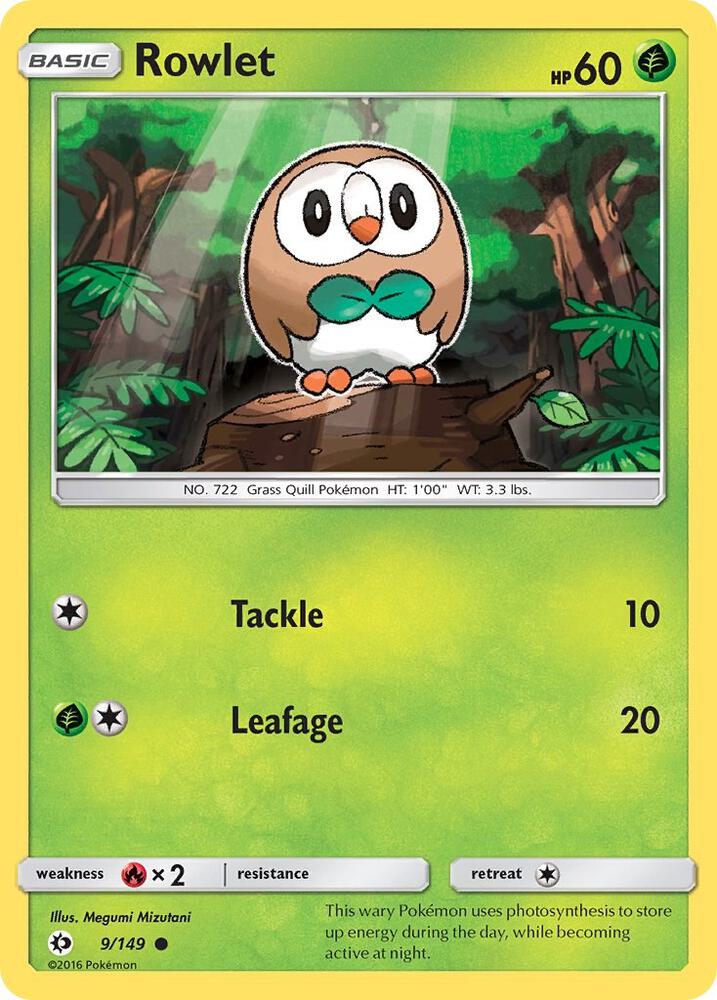 Rowlet 9/149 (SM Base Set)  | Good Games Cannington