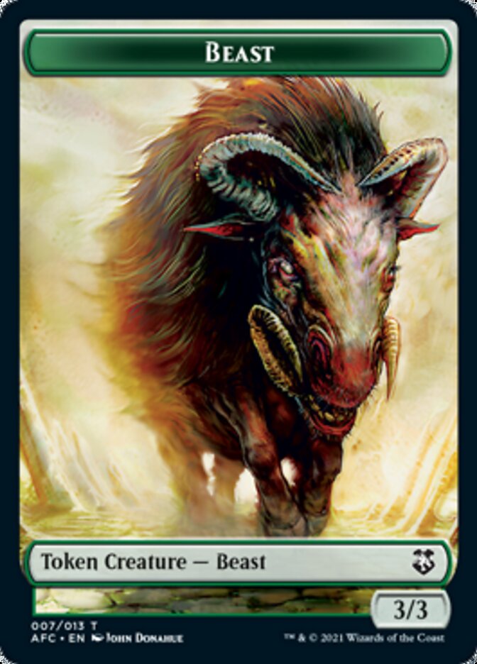 Beast // Dragon Spirit Double-Sided Token [Dungeons & Dragons: Adventures in the Forgotten Realms Commander Tokens] | Good Games Cannington