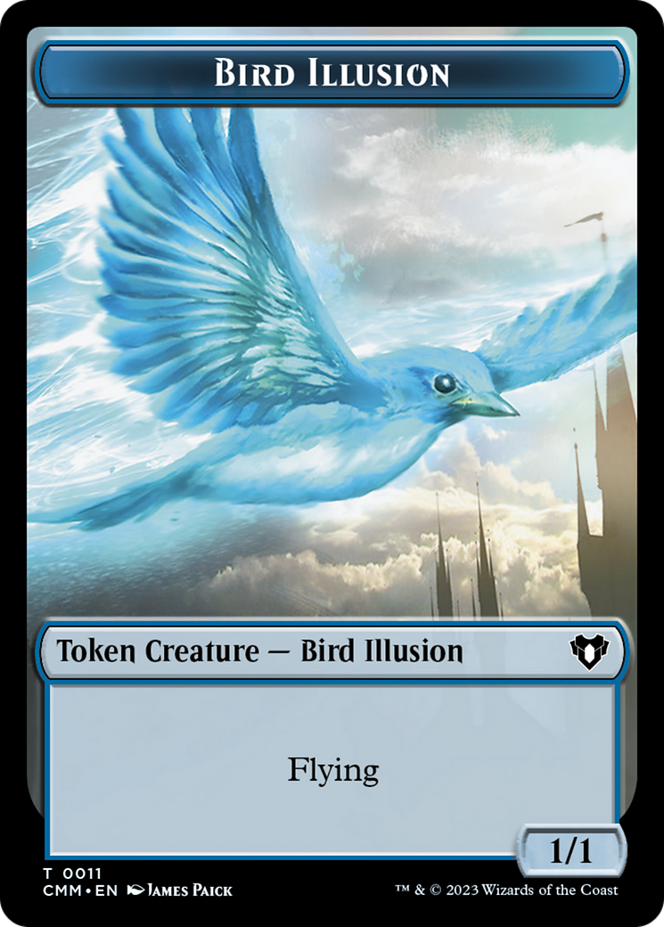 Spirit (0039) // Bird Illusion Double-Sided Token [Commander Masters Tokens] | Good Games Cannington
