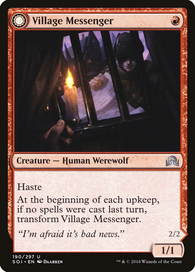 Village Messenger // Moonrise Intruder [Shadows over Innistrad] | Good Games Cannington