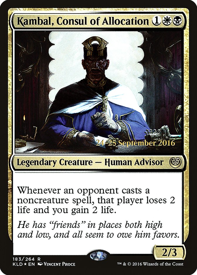 Kambal, Consul of Allocation [Kaladesh Prerelease Promos] | Good Games Cannington