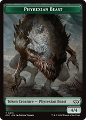 Phyrexian Beast //Manifest Double-Sided Token [Duskmourn: House of Horror Commander Tokens] | Good Games Cannington