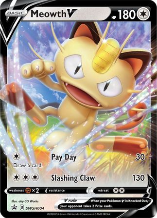 Meowth V (SWSH004) [Sword & Shield: Black Star Promos] | Good Games Cannington