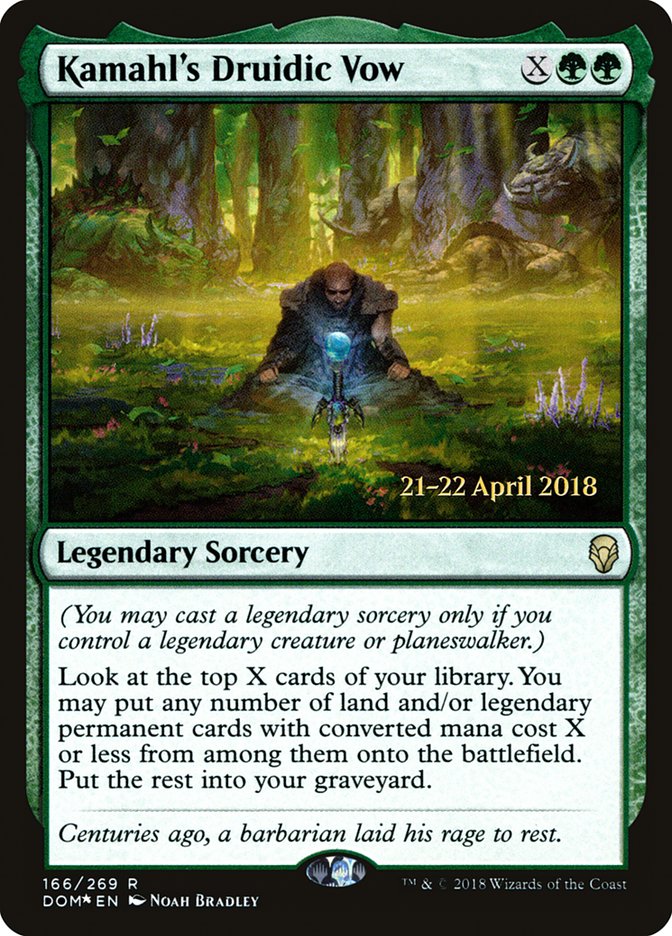 Kamahl's Druidic Vow [Dominaria Prerelease Promos] | Good Games Cannington