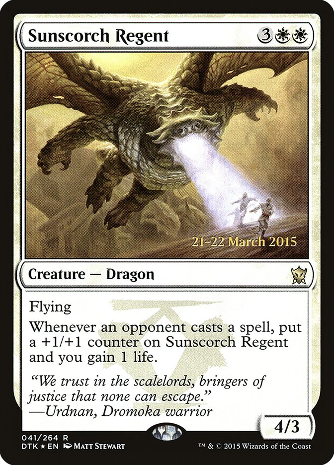 Sunscorch Regent [Dragons of Tarkir Prerelease Promos] | Good Games Cannington