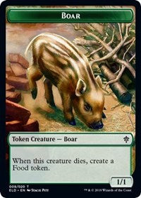 Boar // Food (15) Double-Sided Token [Throne of Eldraine Tokens] | Good Games Cannington