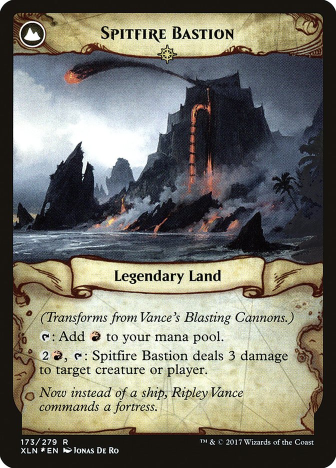 Vance's Blasting Cannons // Spitfire Bastion [Ixalan Prerelease Promos] | Good Games Cannington