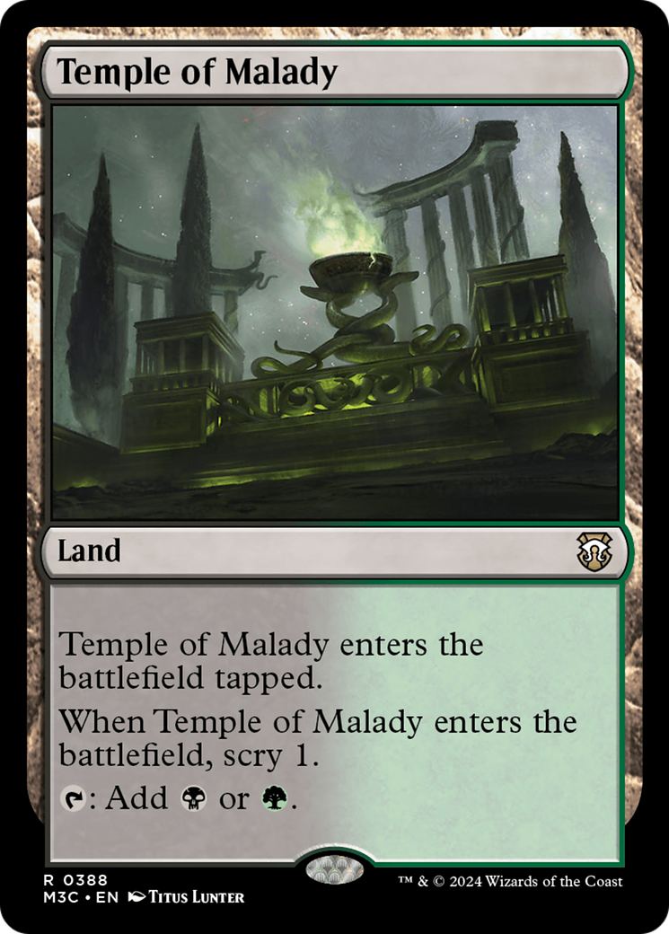 Temple of Malady (Ripple Foil) [Modern Horizons 3 Commander] | Good Games Cannington