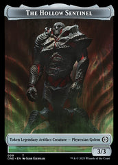 Rebel // The Hollow Sentinel Double-Sided Token [Phyrexia: All Will Be One Tokens] | Good Games Cannington