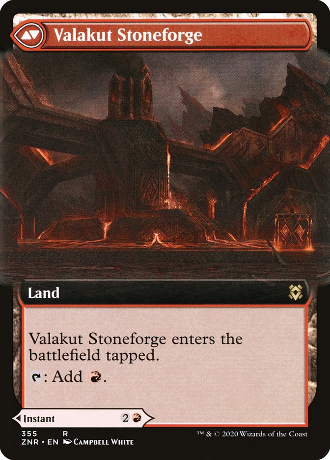 Valakut Awakening // Valakut Stoneforge (Extended Art) [Zendikar Rising] | Good Games Cannington